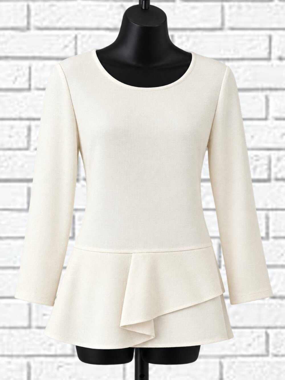 St. John | Peplum Top with Three Quarter Sleeves